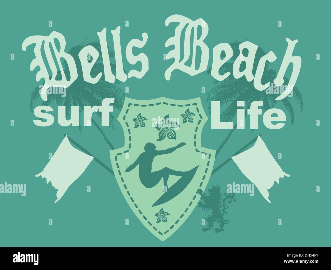 Pazifische Surfer-Vektor-Grafik-design Stock Vektor