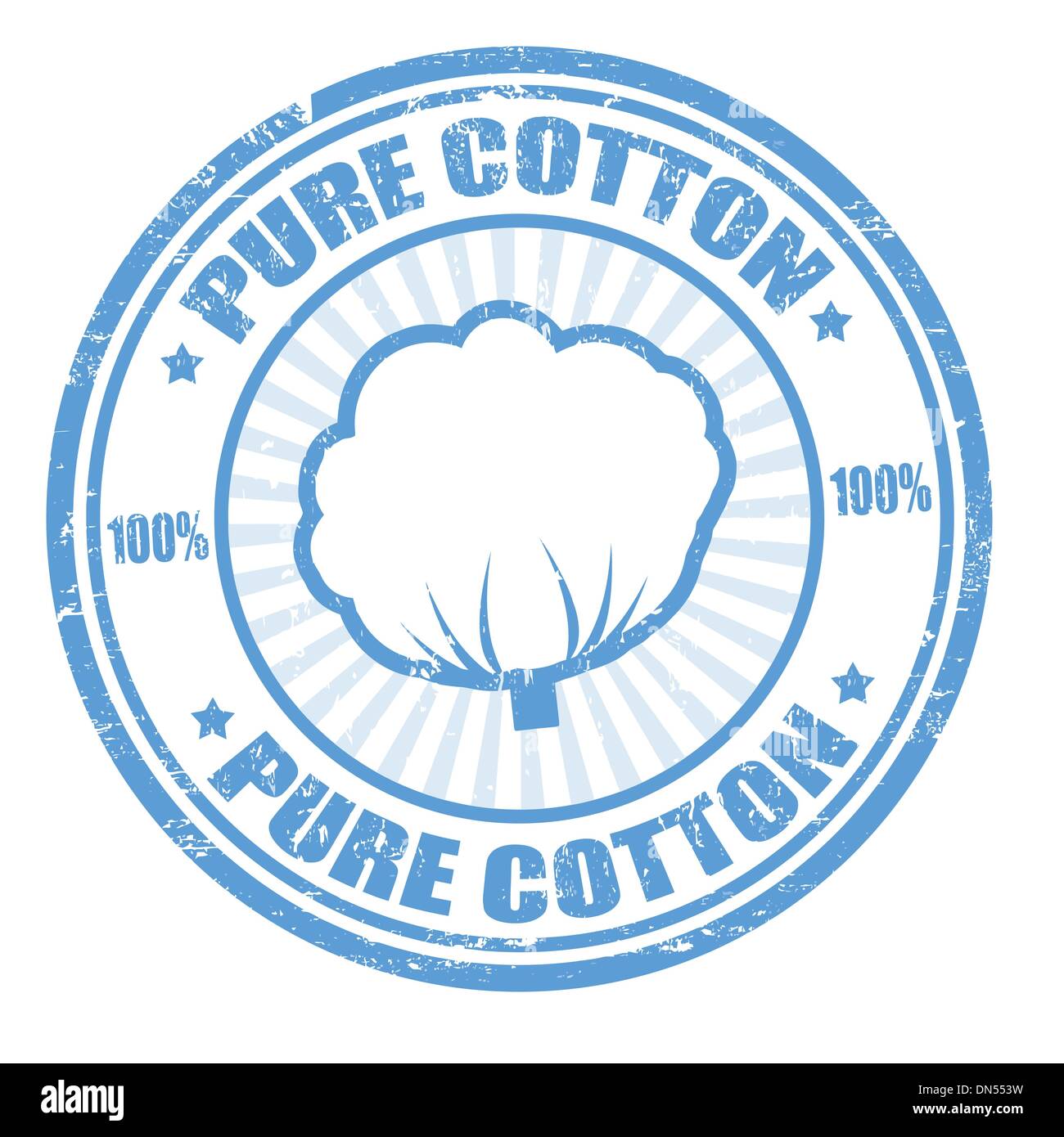 Reiner Baumwolle Stempel Stock Vektor
