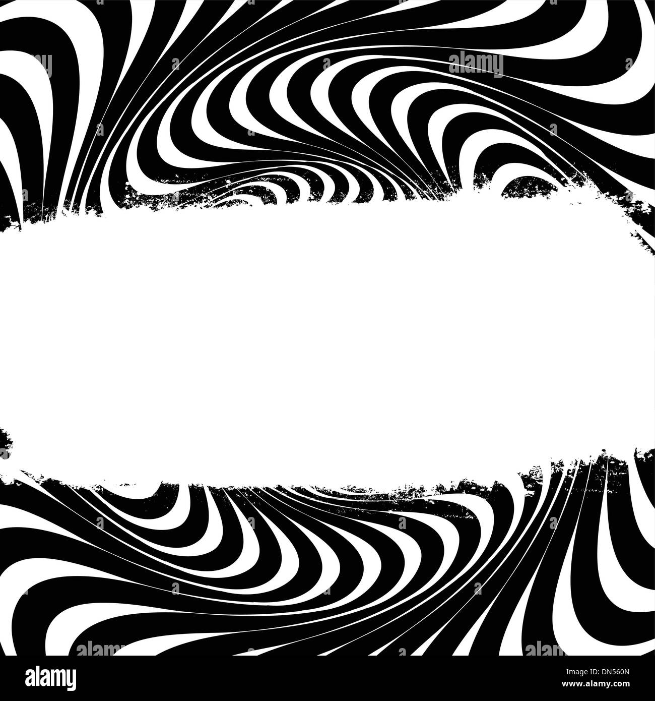 Black And White Swirl Linien mit Grunge-Label. Vektor. Stock Vektor