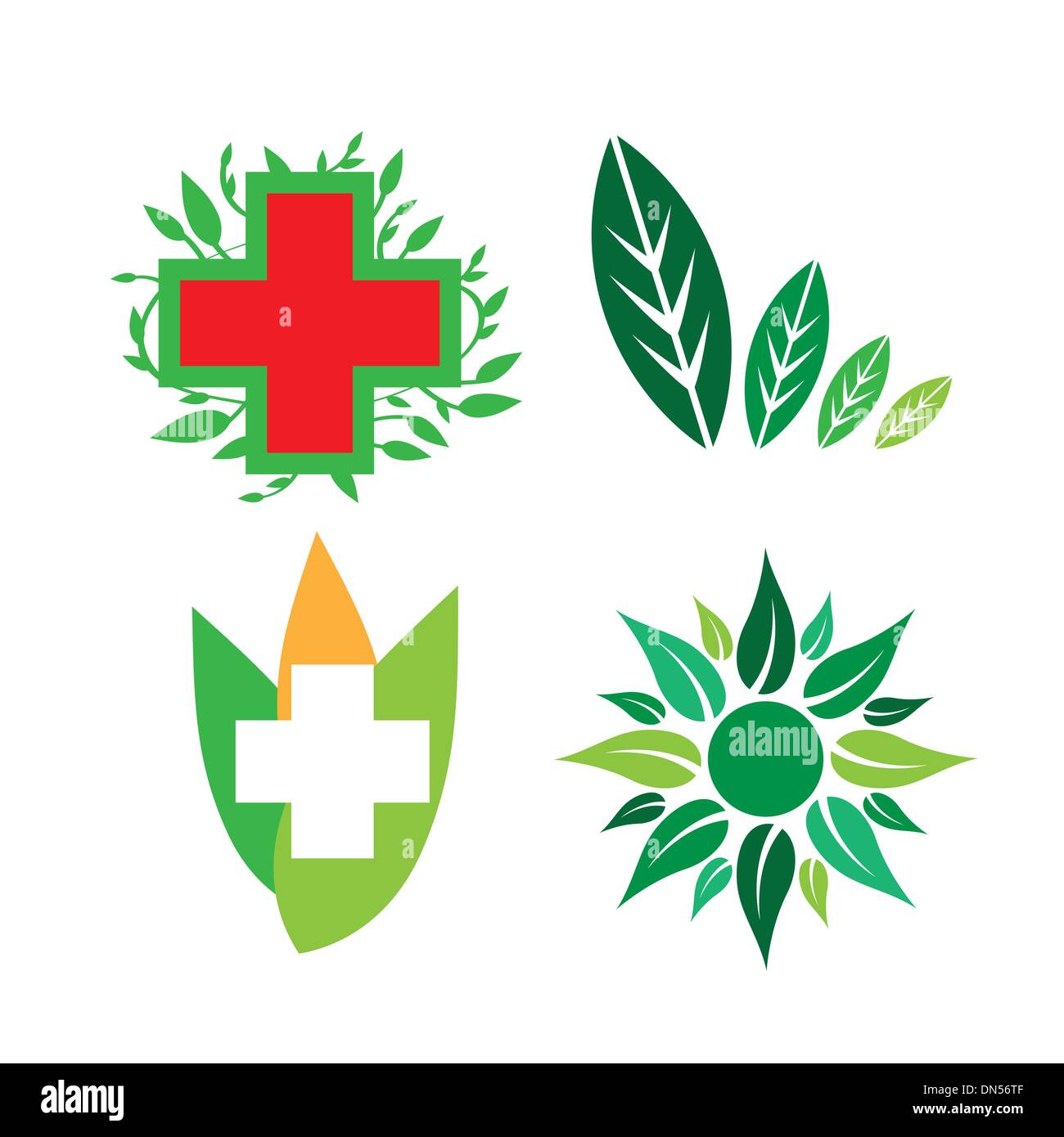Kollektion von Vektor-Logos der Medizin und Pharmazie Stock Vektor