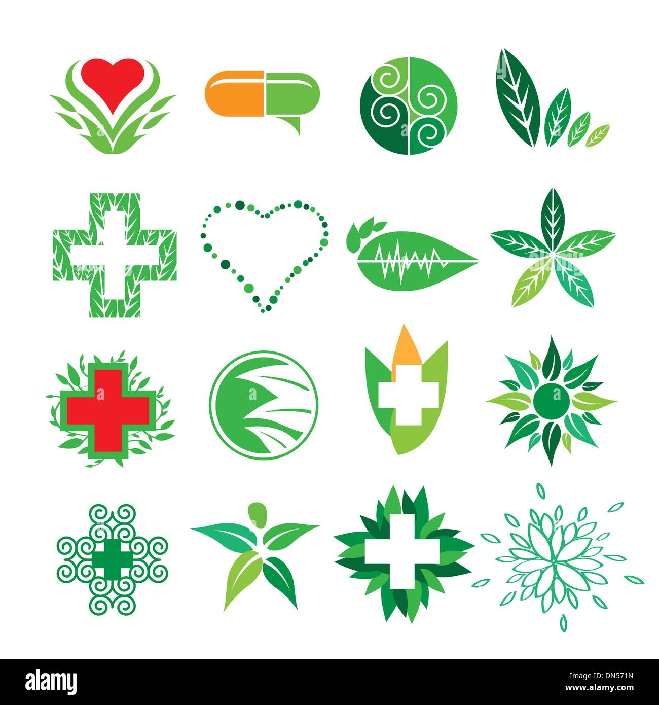 Kollektion von Vektor-Logos der Medizin und Pharmazie Stock Vektor
