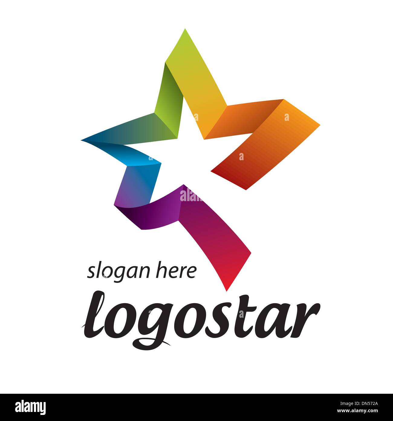 Sterne-Logo von bunten Bändern Stock Vektor