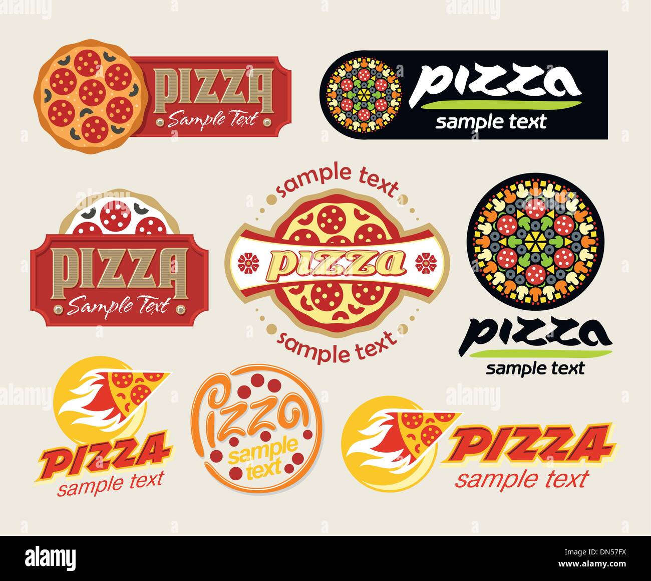 Pizza-set Stock Vektor