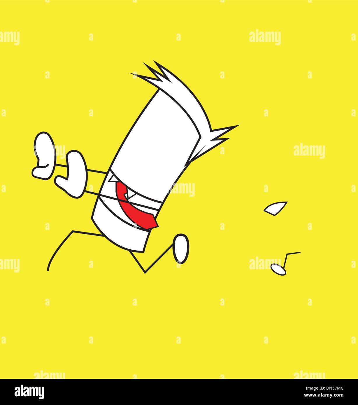 Quadratische Mann von einem Hund gejagt. Stock Vektor