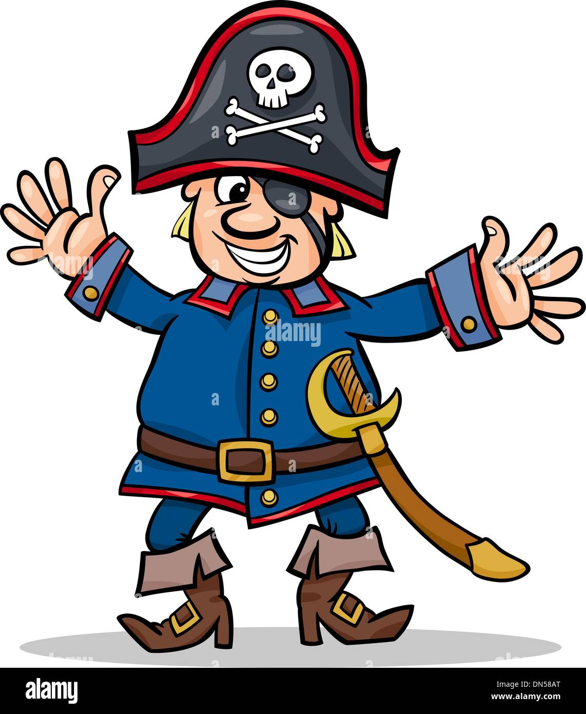 Pirat Kapitän Cartoon illustration Stock-Vektorgrafik - Alamy
