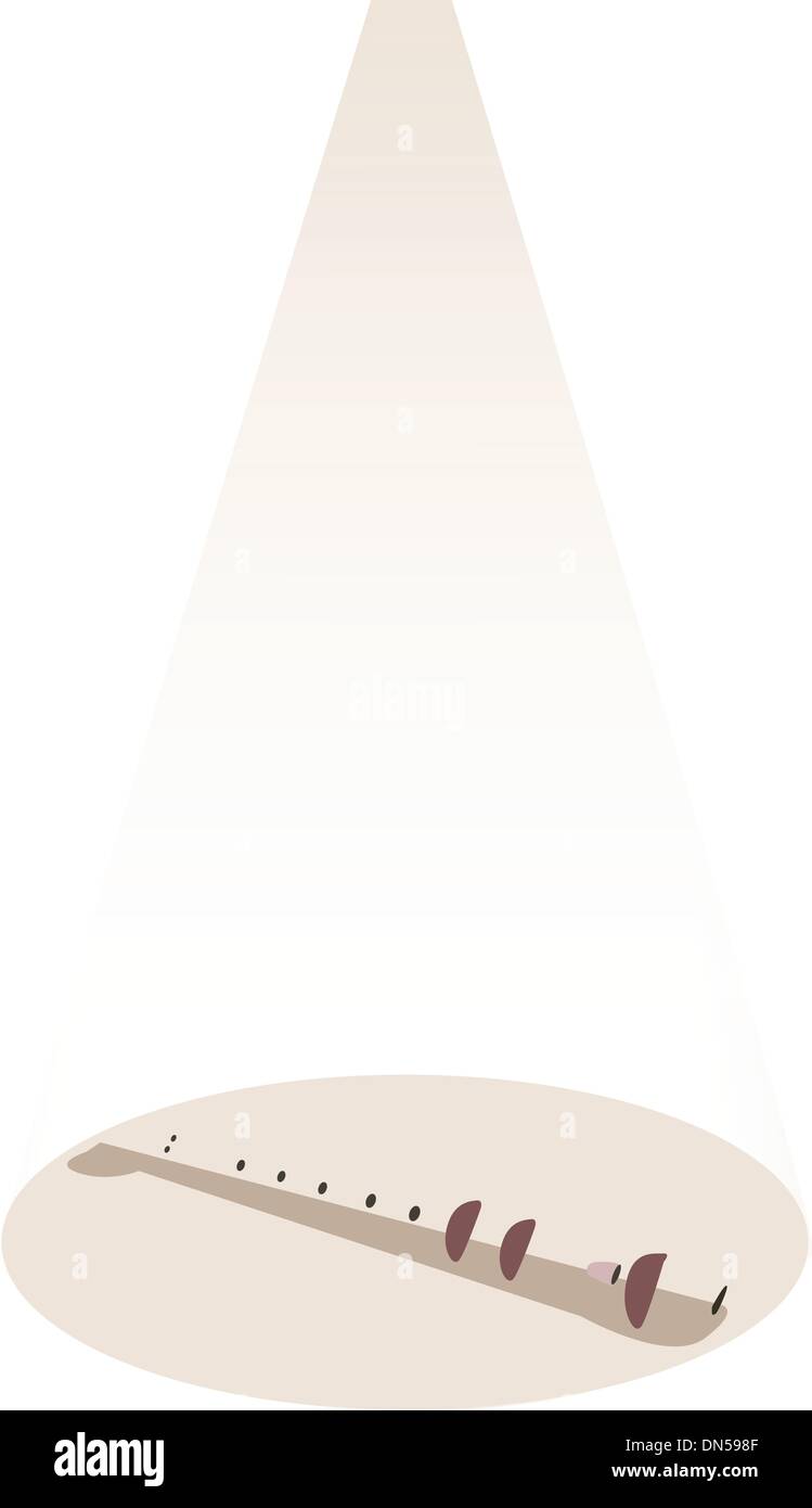 Eine musikalische Recorder auf Hintergrund braun Bühne Stock Vektor