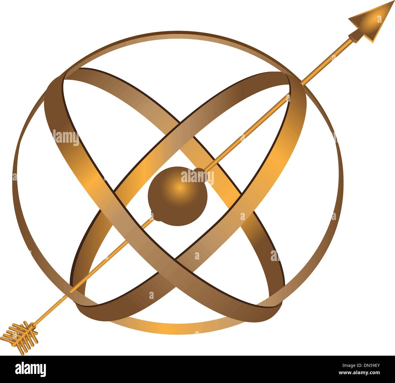 Metall-Astrolabium Stock Vektor