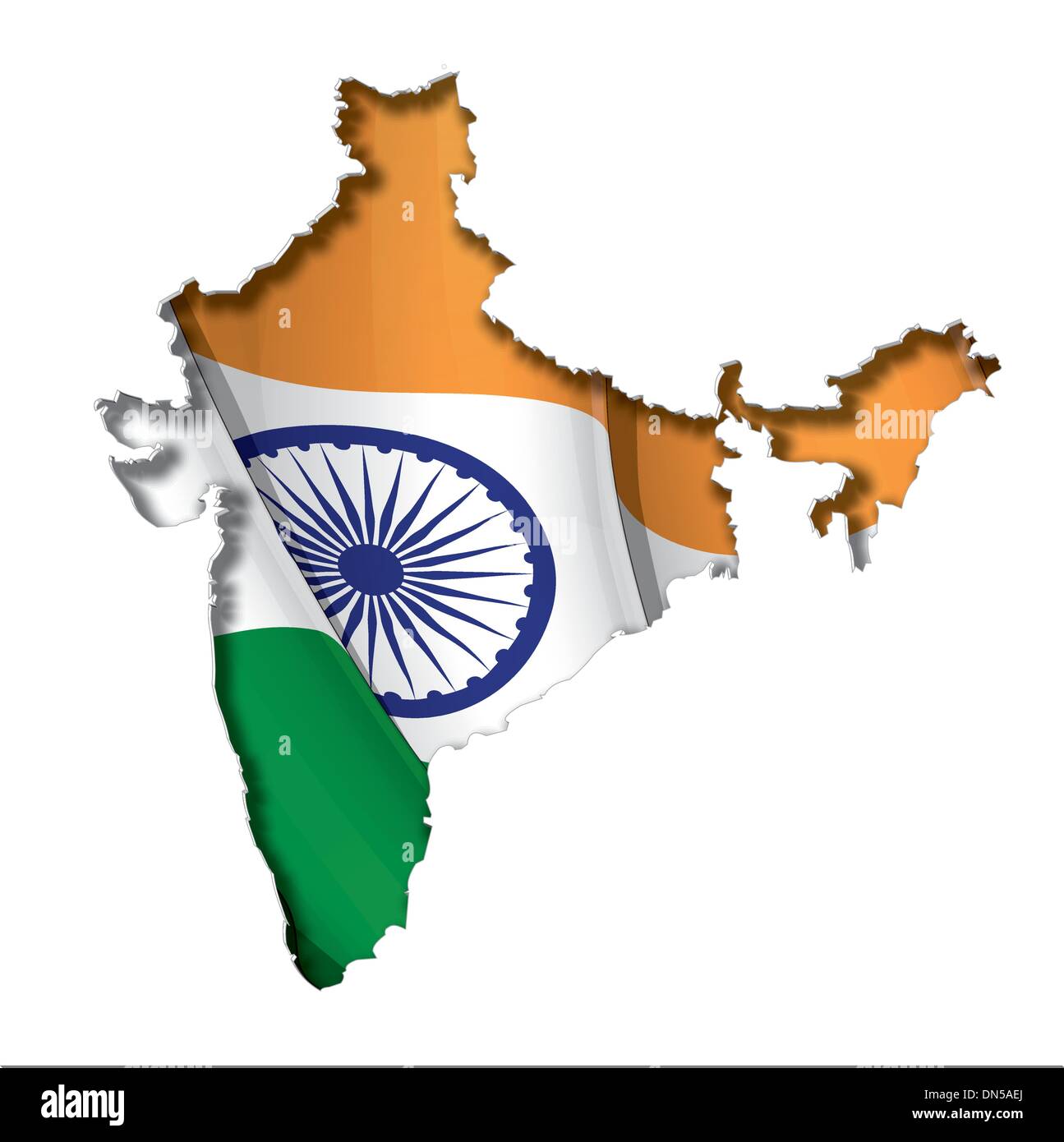 Indian flag map illustration Stock-Vektorgrafiken kaufen - Alamy