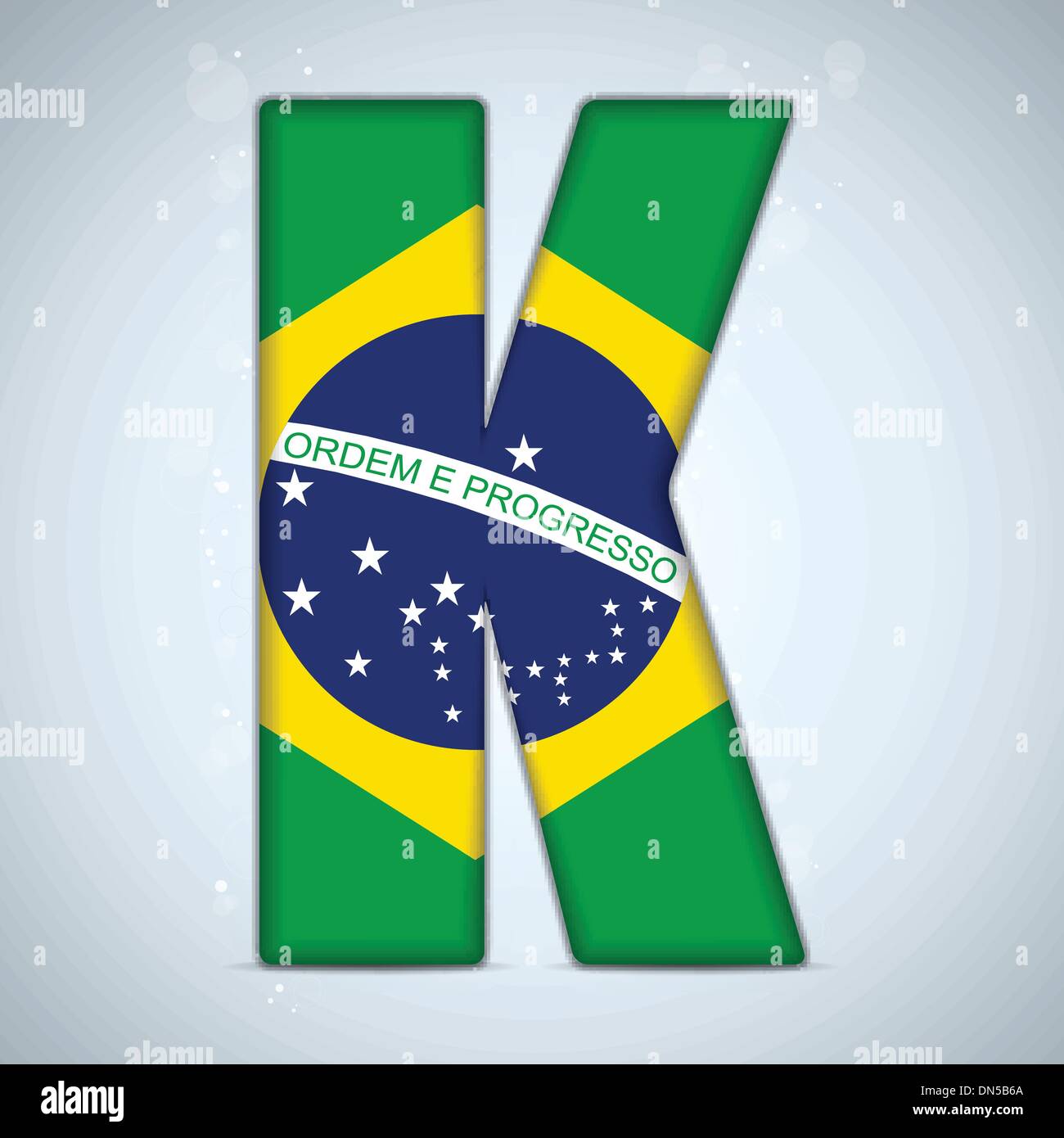 Brasilien Flagge Brasilien Alphabet Buchstaben Wörter Stock Vektor