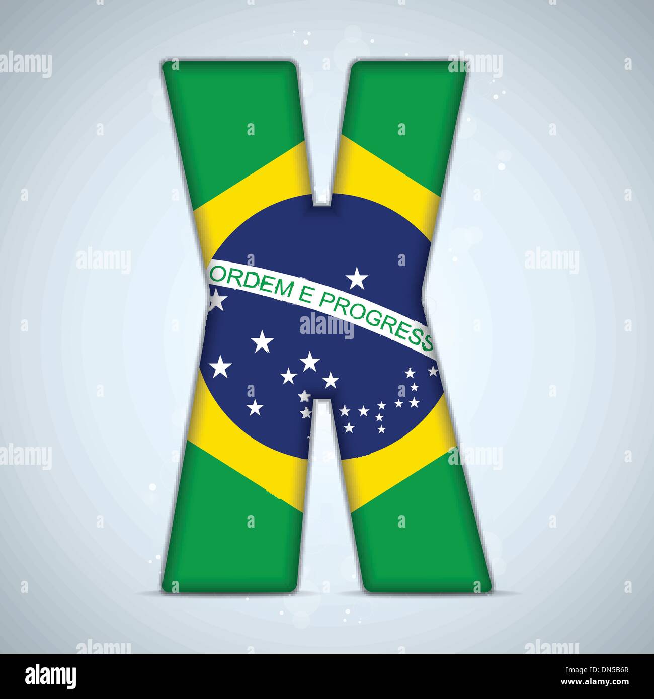 Brasilien Flagge Brasilien Alphabet Buchstaben Wörter Stock Vektor