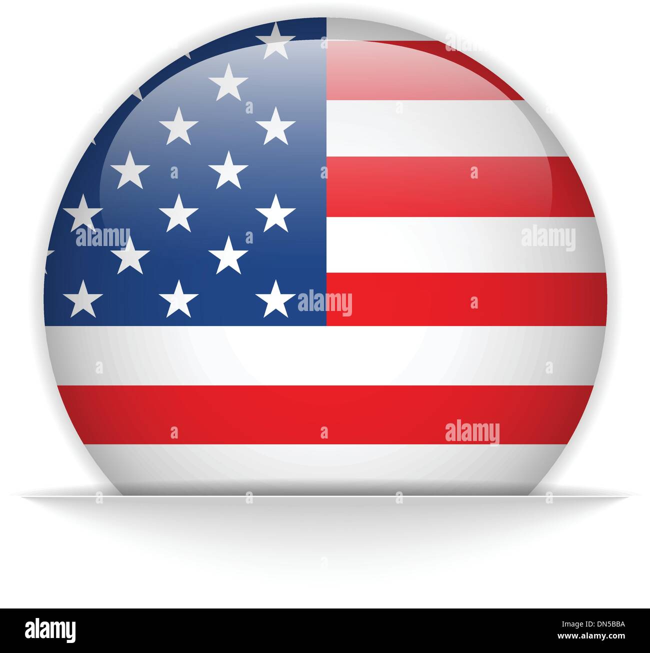 USA Flagge glänzend Knopf Stock Vektor