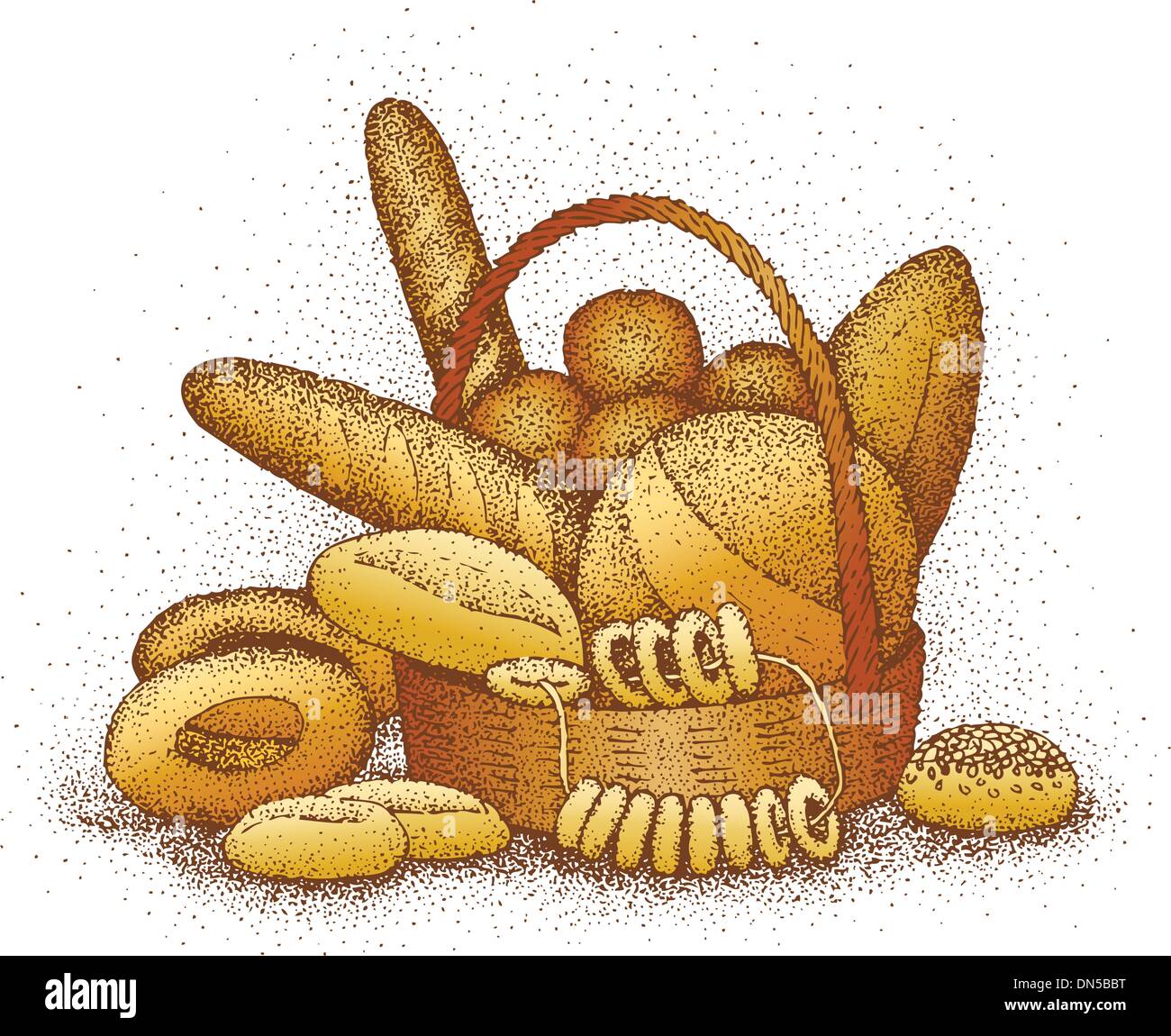 Bäckerei Produkte handgezeichnete Abbildung Stock Vektor