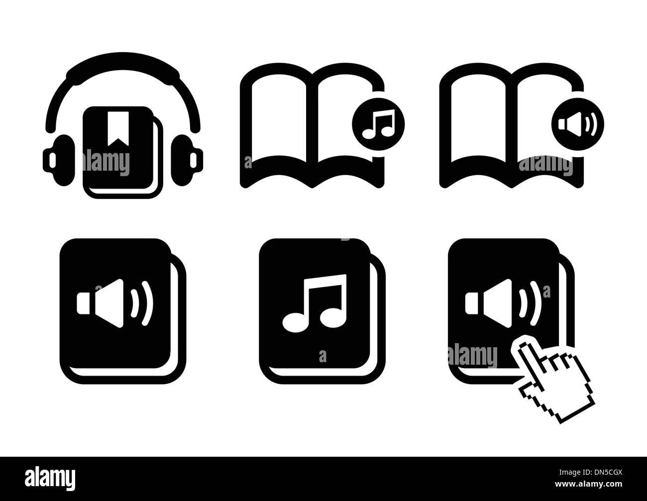 Hörbuch-Vektor-Icons set Stock Vektor