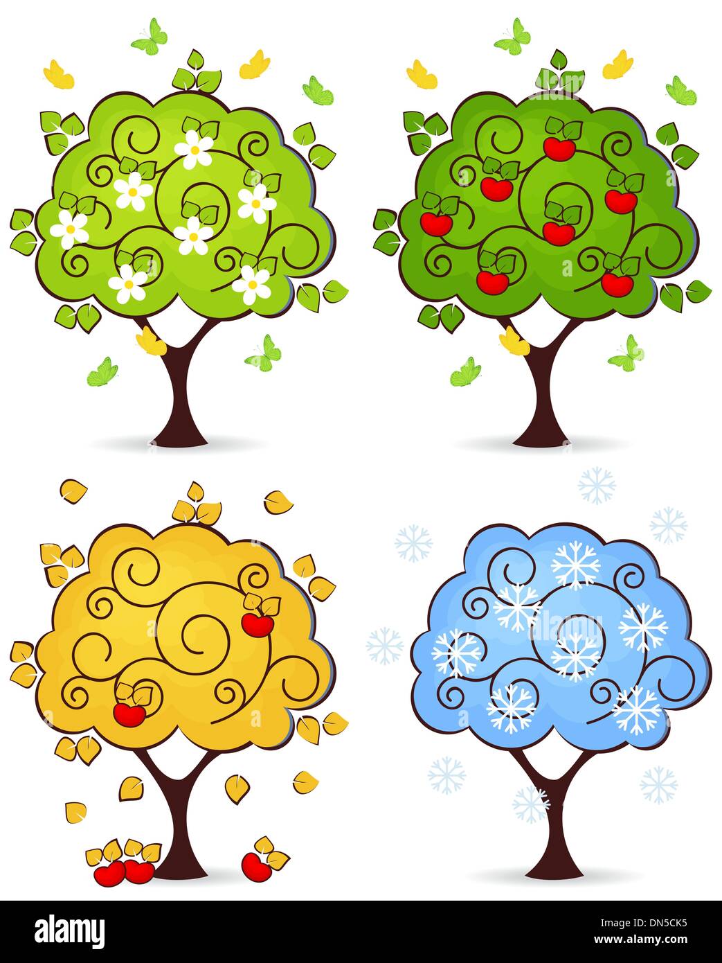 Baum vier Jahreszeiten Stock Vektor