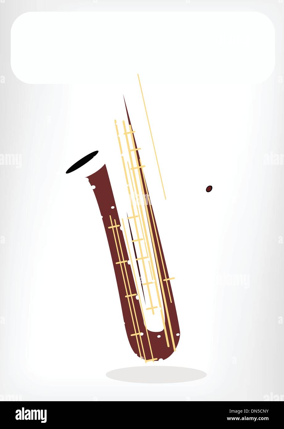 Eine musikalische Bass Saxophon mit einem weißen Banner Stock Vektor