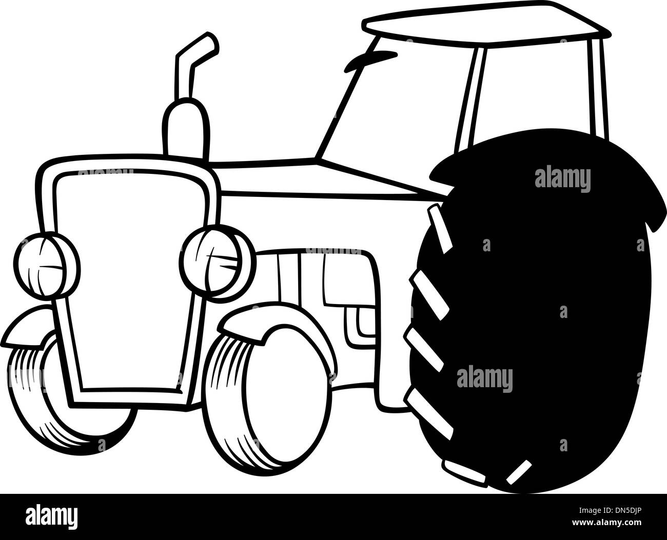 Traktor-Karikatur für Malbuch Stock Vektor