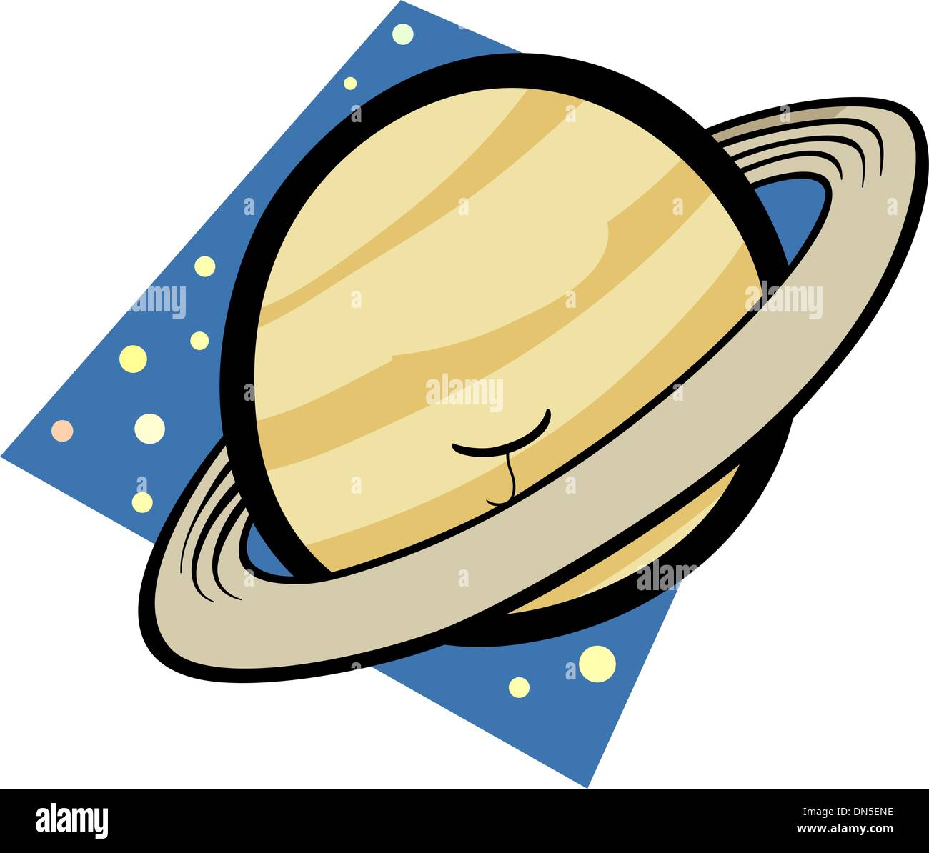 lustige Saturn Planeten Cartoon illustration Stock Vektor