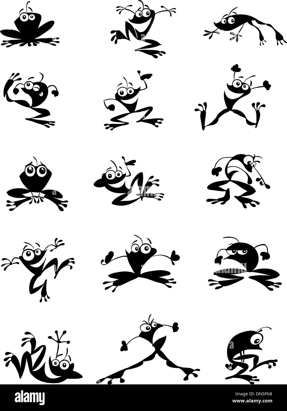 lustiger Frosch Cuddle Vektor-set Stock Vektor