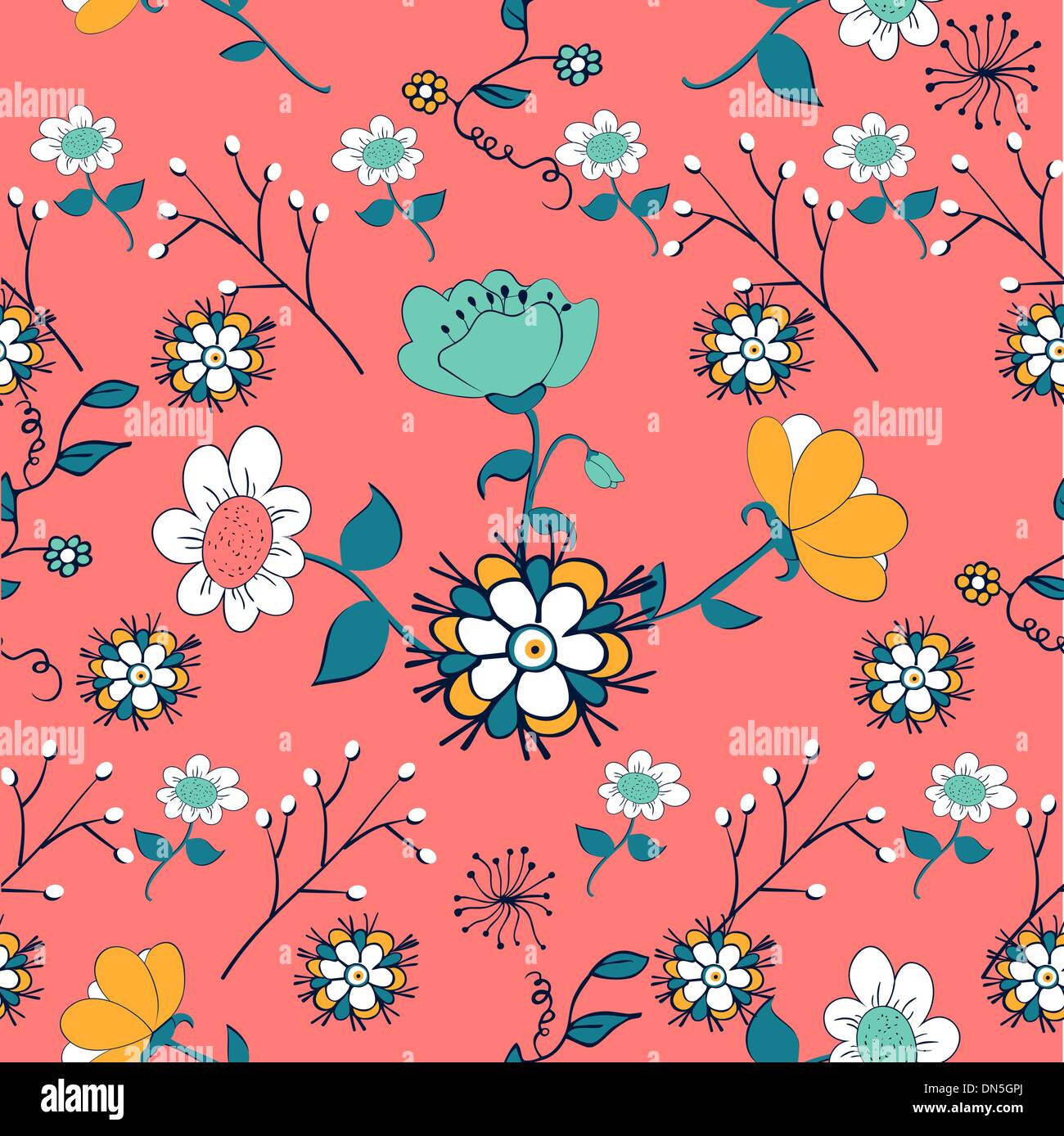 Vintage Blumen-Muster Stock Vektor