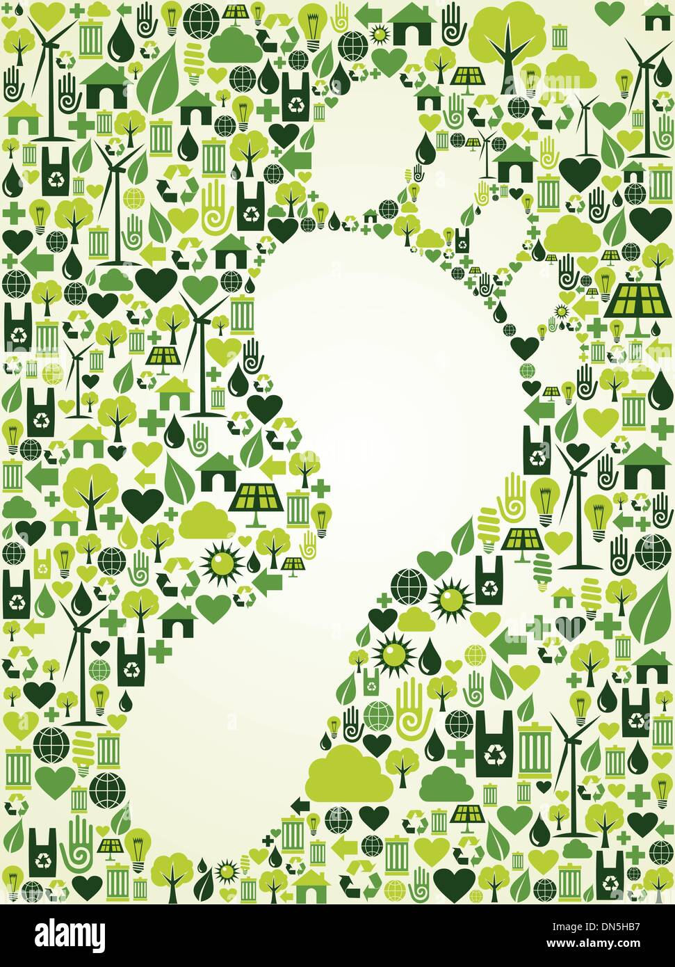 Grüne Fuß print-design Stock Vektor