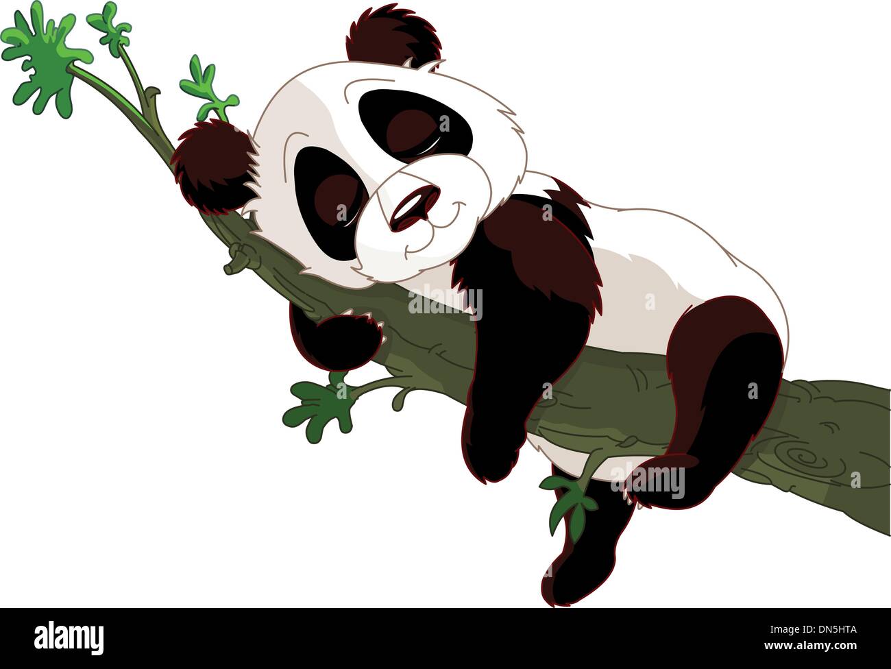 Panda, schlafen auf einem Ast Stock Vektor