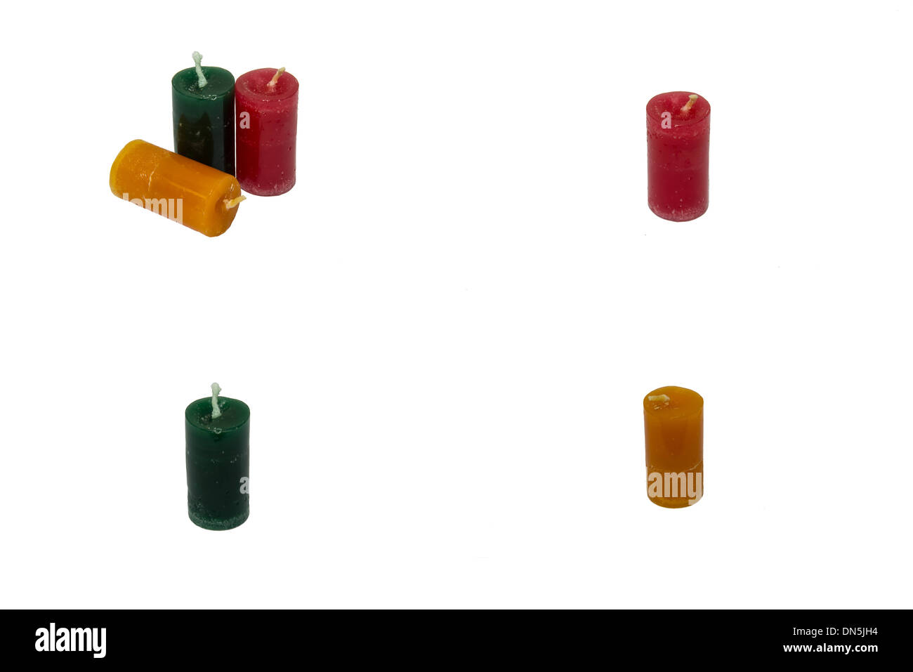 Die Duft-Kerze auf dem weißen Hintergrund. Isolieren Stockfoto