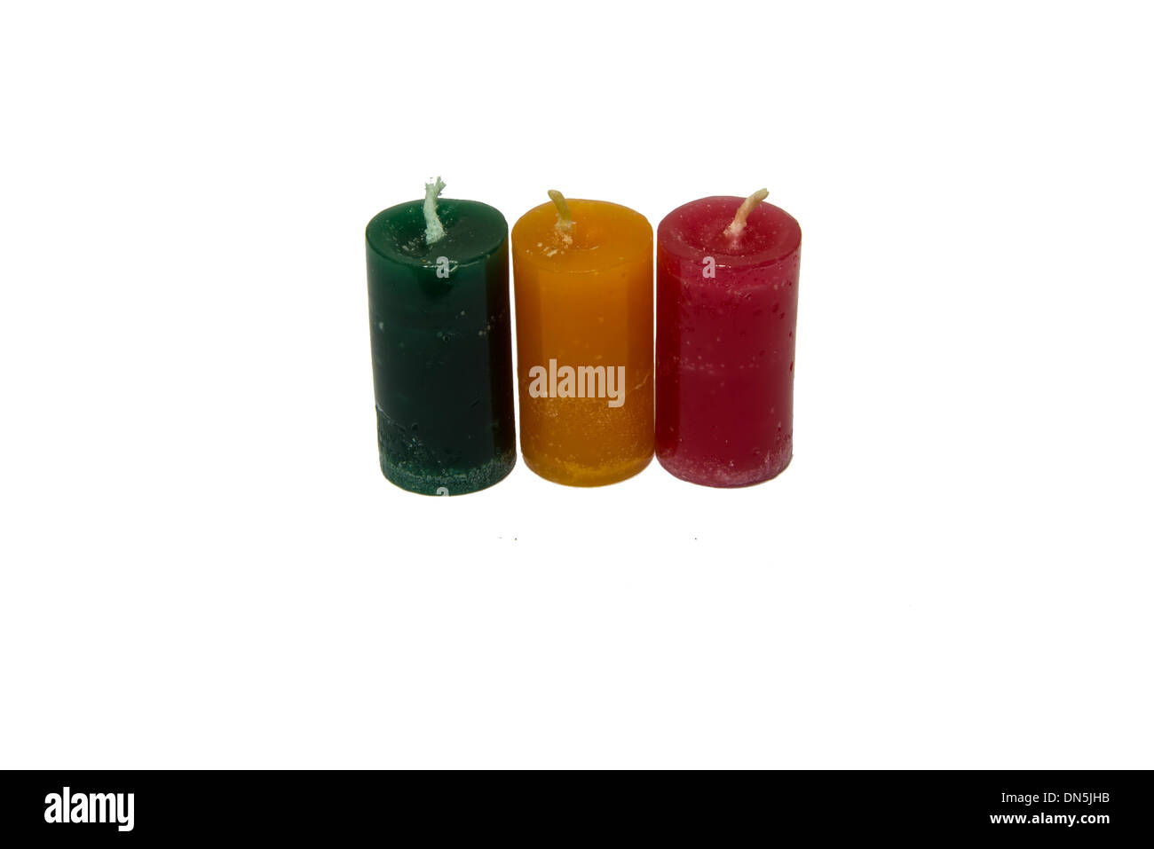 Die Duft-Kerze auf dem weißen Hintergrund. Isolieren Stockfoto