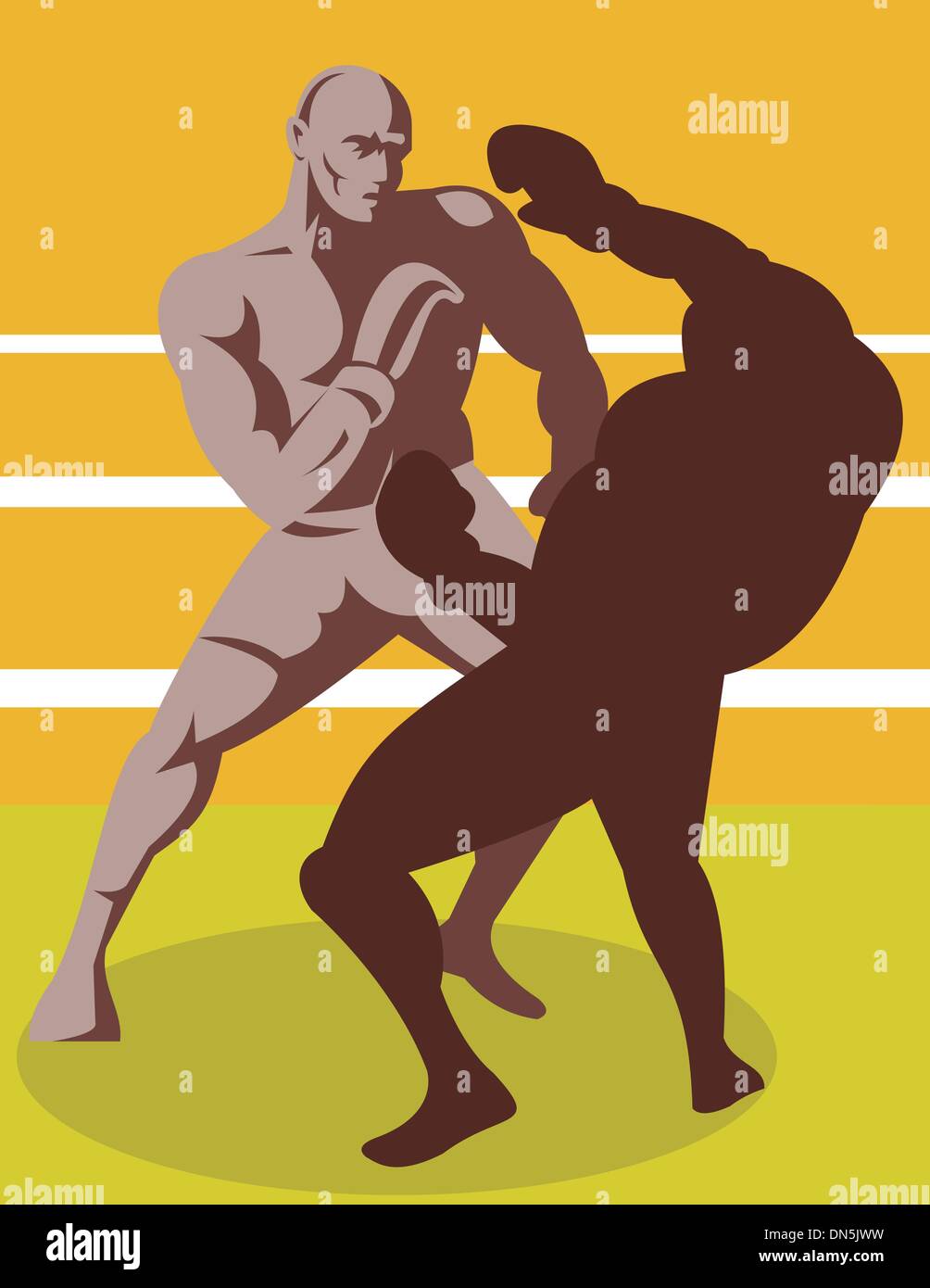 Boxer KO-Schlag zu verbinden Stock Vektor