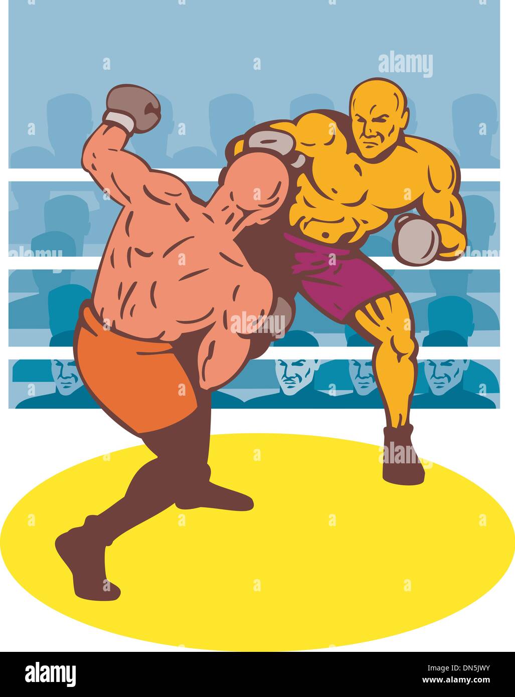 Boxer KO-Schlag zu verbinden Stock Vektor