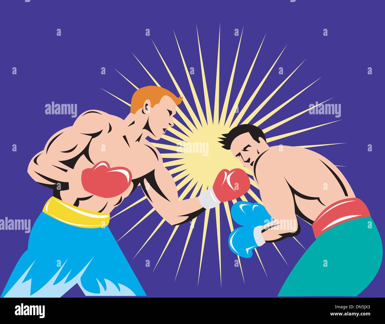 Boxer KO-Schlag zu verbinden Stock Vektor