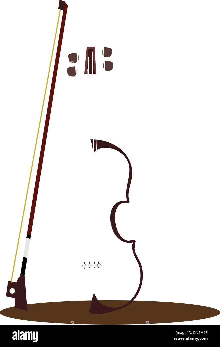 Eine schöne moderne Violine auf dunklen braunen Hintergrund Stock Vektor