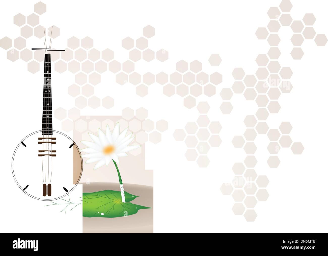 Eine musikalische braun Dan Jens auf Hintergrund braun Bühne Stock Vektor