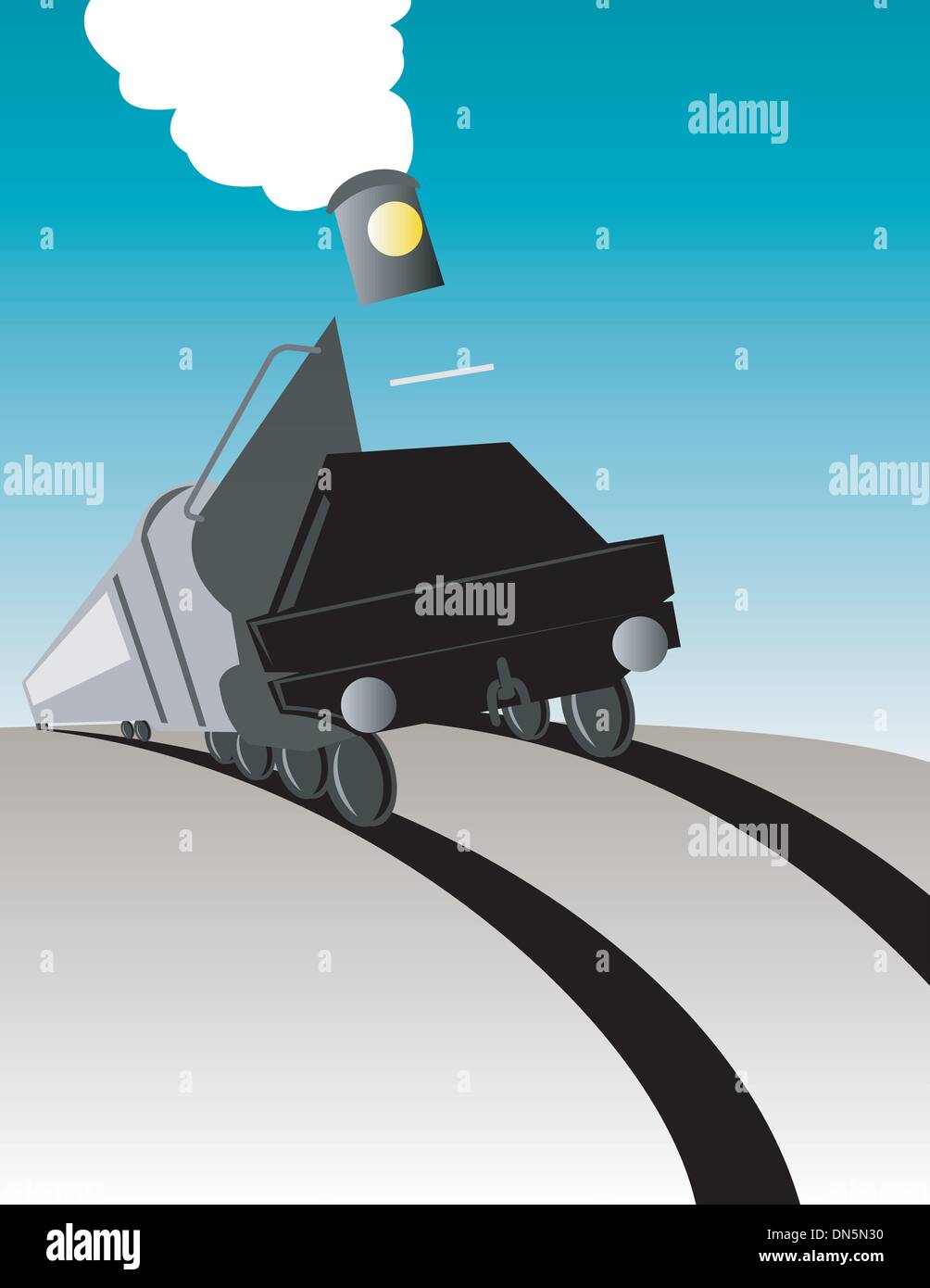 Oldtimer Dampflokomotive Zug Stock Vektor