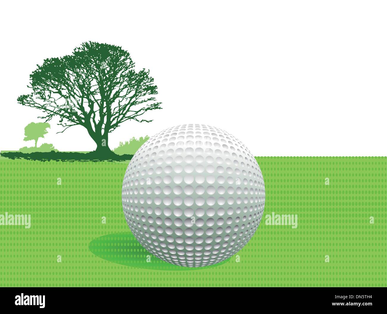 Golfball auf grün Stock Vektor
