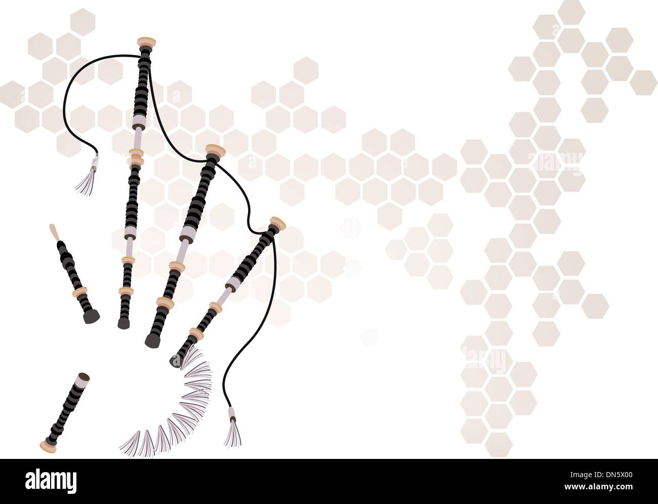 Einen schönen schottischen Dudelsack auf braunem Hintergrund Stock Vektor