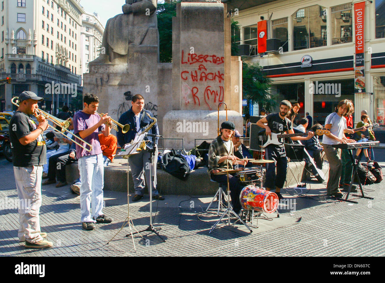 Straßenmusikanten in Buenos Aires Argentinien Stockfoto