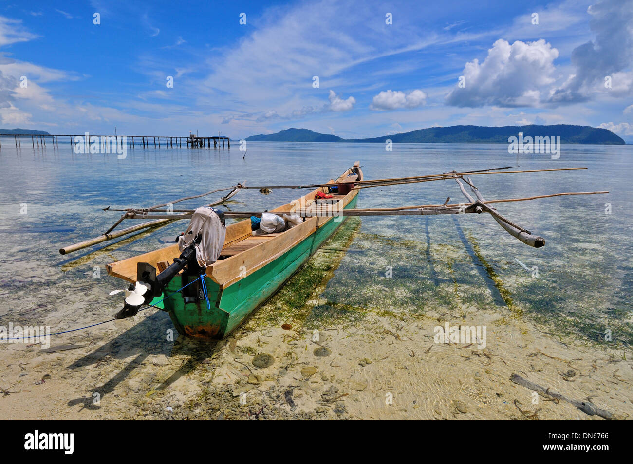 Arborek Fischerboot, North Raja Ampat, West-Papua, Indonesien Stockfoto