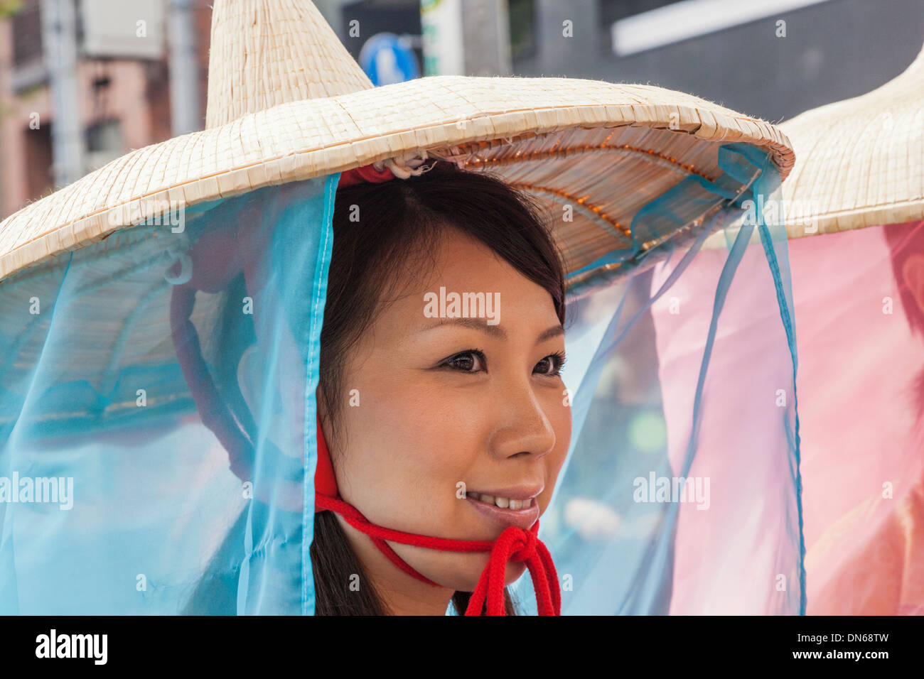 Japan, Honshu, Kanto, Tokio, Asakusa, Jidai Matsurai Festival, Parade Teilnehmer Stockfoto