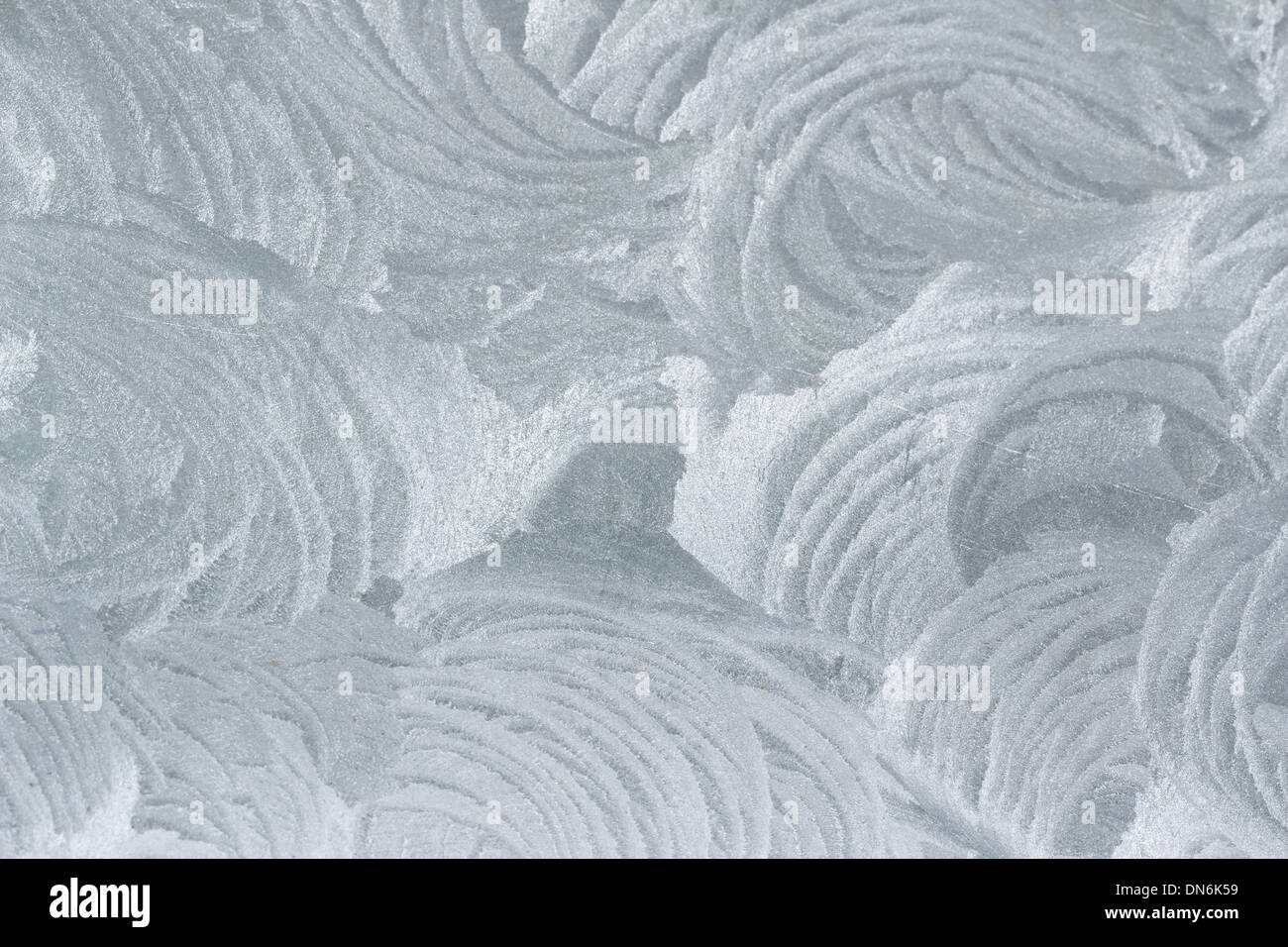 Muster der Frost auf Glas Stockfoto