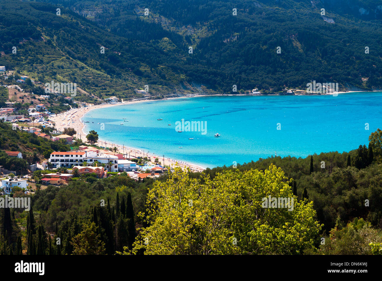 Saint George Beach auf der Insel Korfu in Griechenland Stockfoto