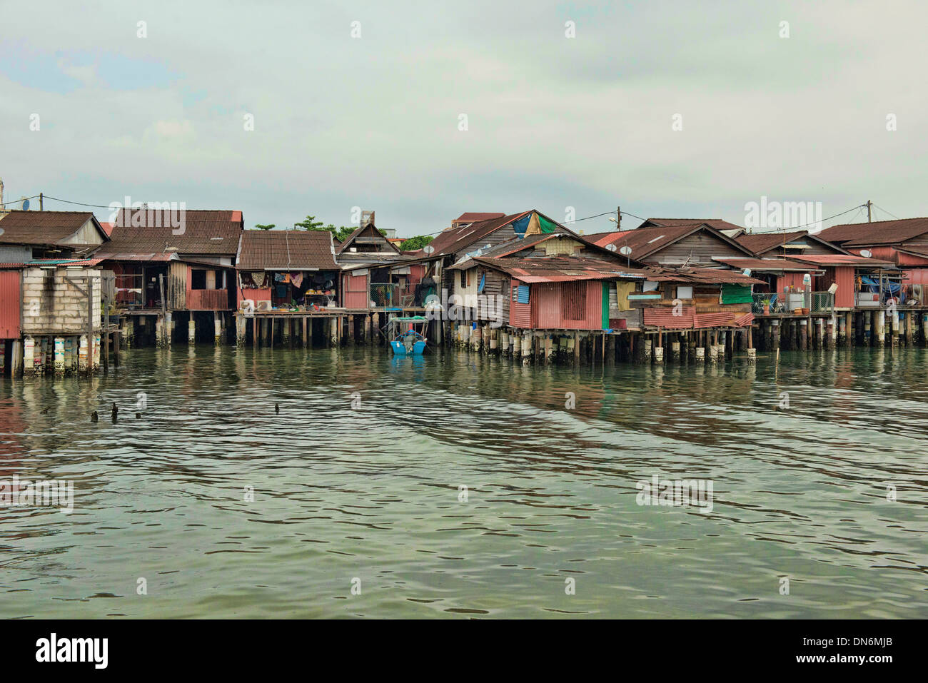 Die traditionelle Clan-Anlegestelle Häuser in Georgetown Penang, Malaysia Stockfoto