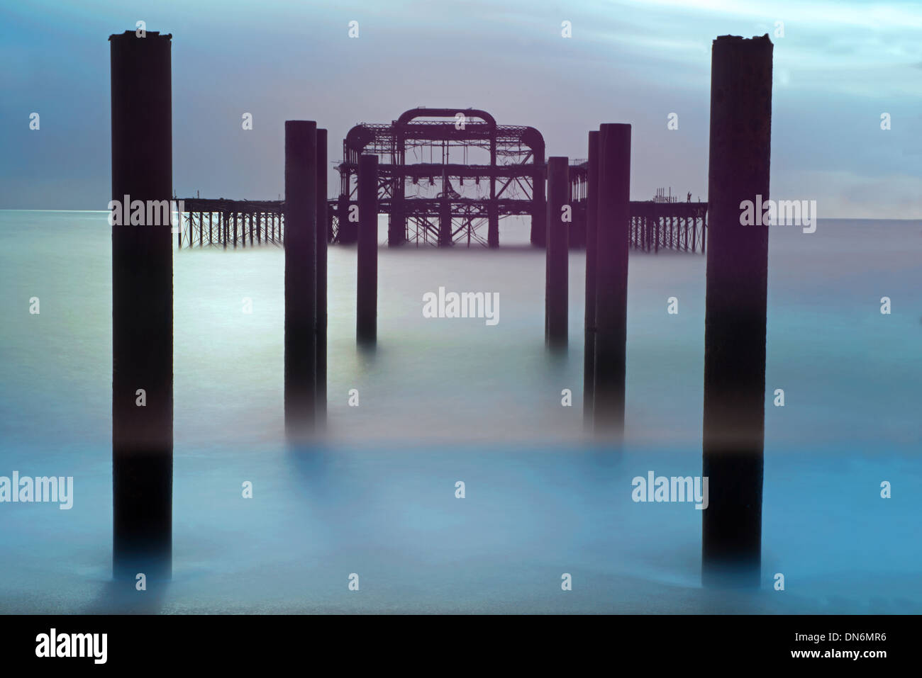 Die Überreste der West Pier, Hove, East Sussex, England, Uk Stockfoto