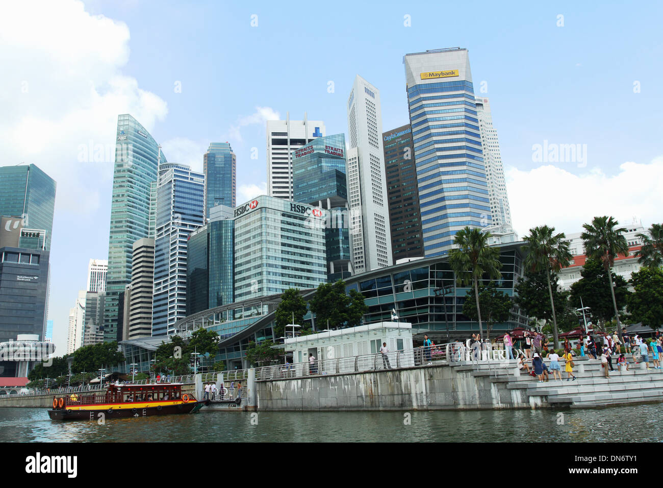 Singapur zentralen Bereich. Financial District. Singapur. Von der Marina Bay. Stockfoto