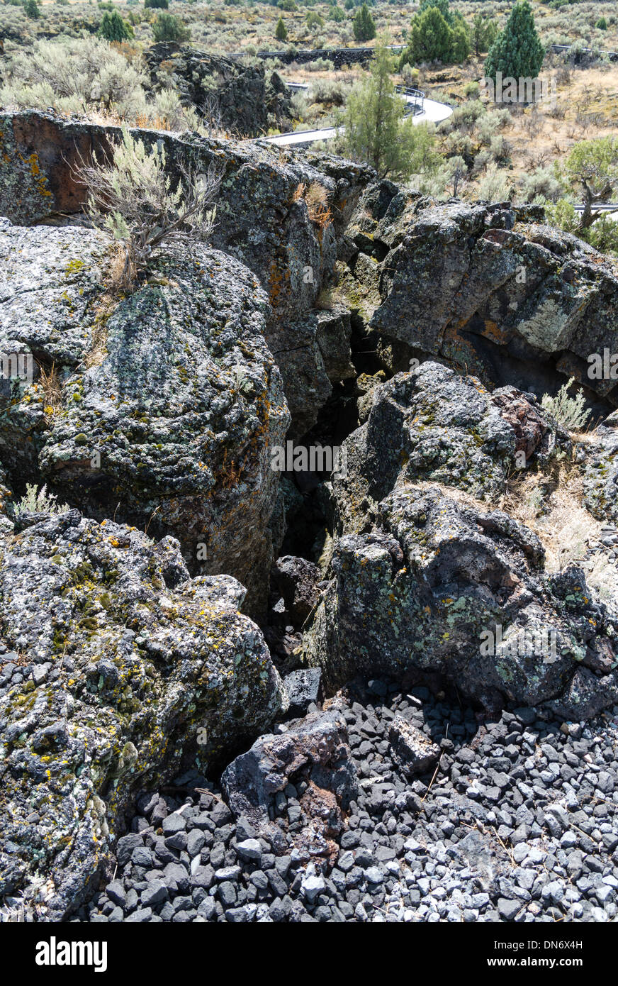 Lavastrom bilden ein Rock-Feld aus alten vulkanischen Aktivität.  Idaho, United States Stockfoto