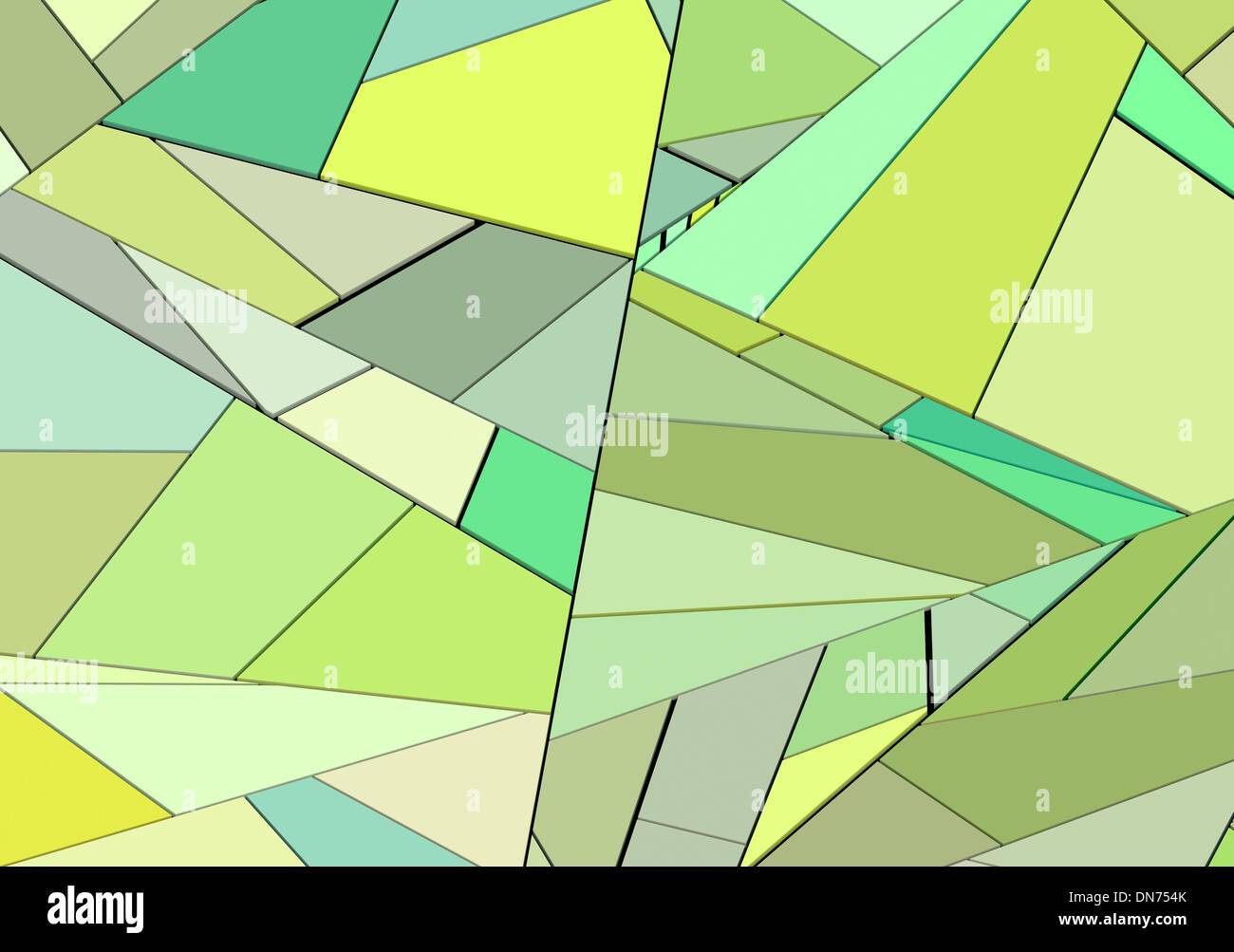 3D Render gemischt grüne fragmentierten abstractsurface Stockfoto