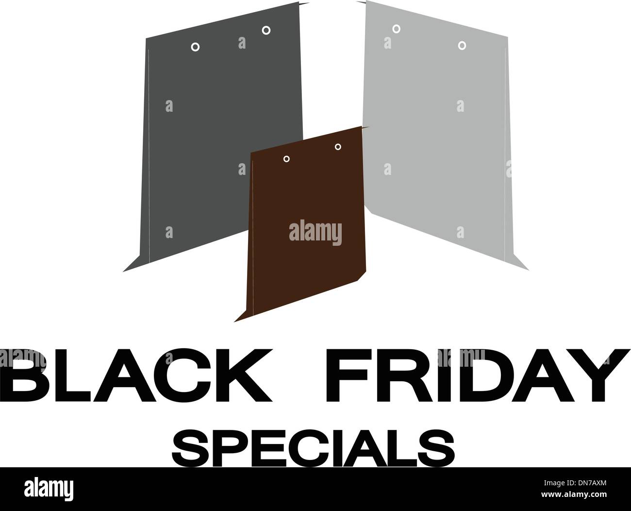 Papiertragetaschen für Black Friday Special Stock Vektor