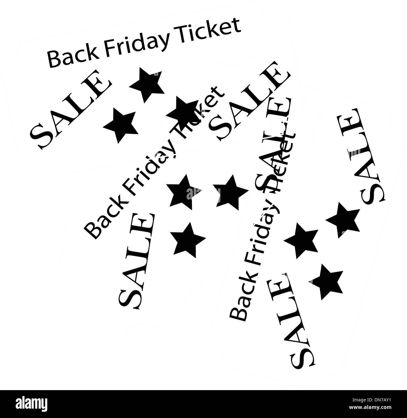 Schwarzer Freitag Tickets für Weihnachtsgeschäft Stock Vektor