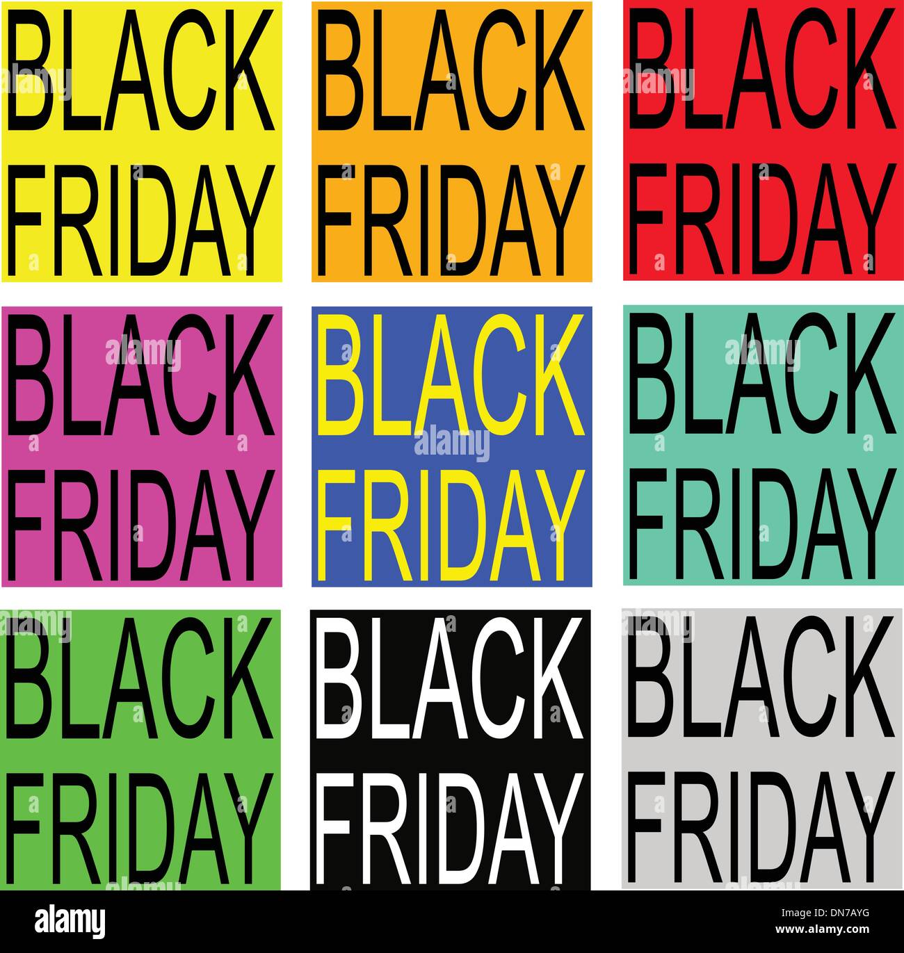 Black Friday auf bunte Banner für Sonderpreis Produkte Stock Vektor