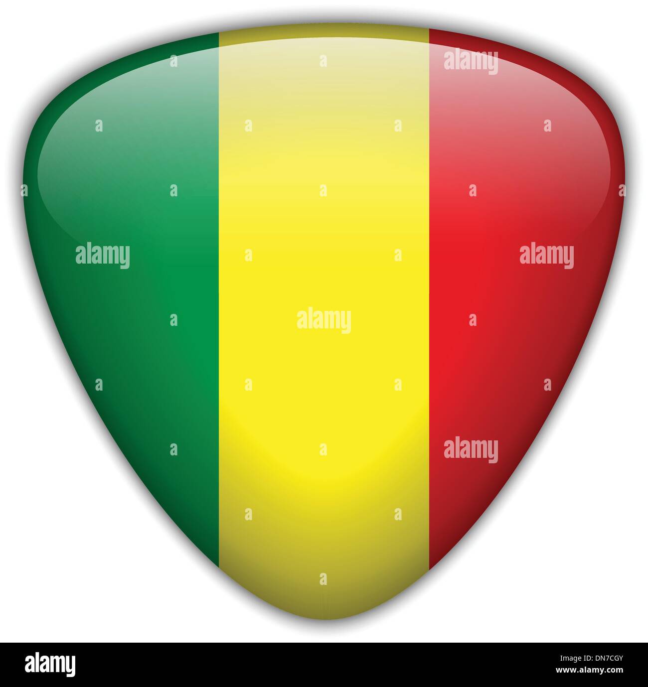 Mali Flagge glänzend Knopf Stock Vektor