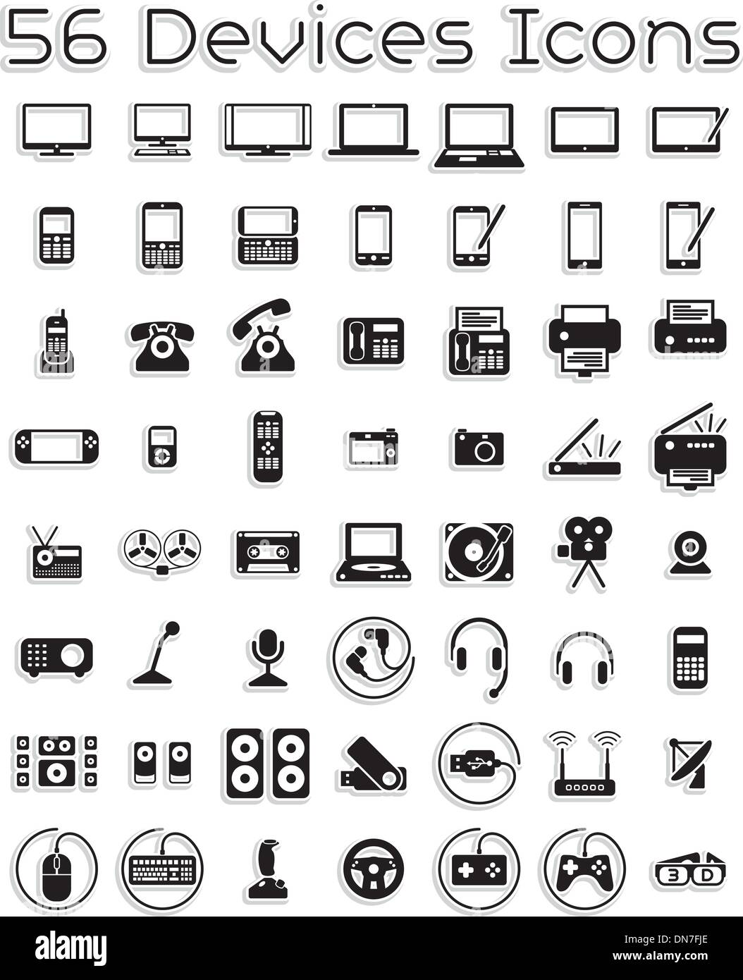 Elektronische Geräte - Vector Icons Set Stock Vektor